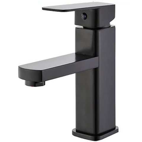 Torneira Monocomando Misturador 18cm Lorben Banheiro Quadrada Baixa Preto Fosco