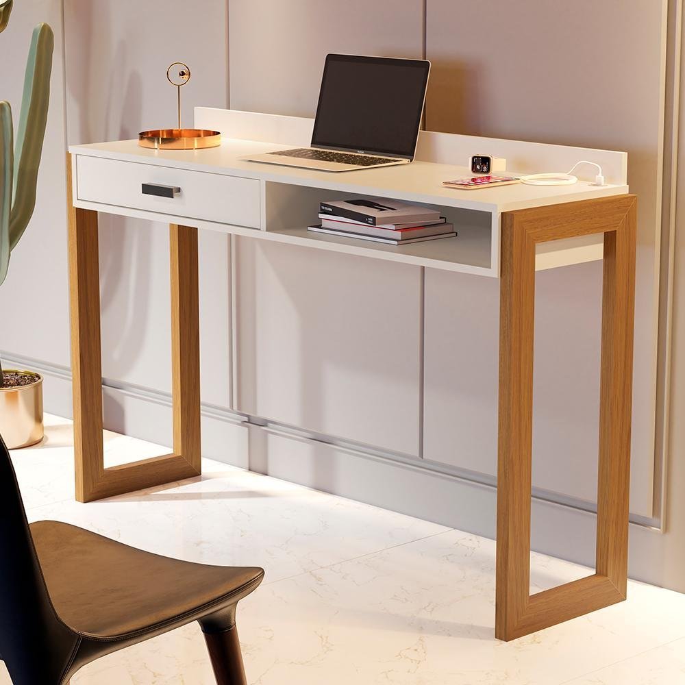 Mesa de Estudo Brisbane Perola | MadeiraMadeira
