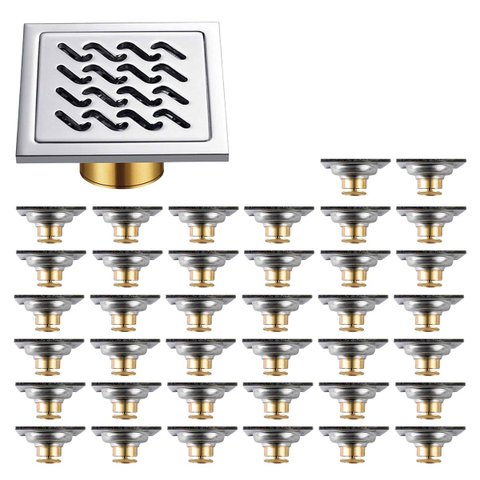 Ralo Inox Kit 38 Uni 10x10 Banheiro Quintal Varanda Higienico Anti Odor Retorno Cozinha Resistente