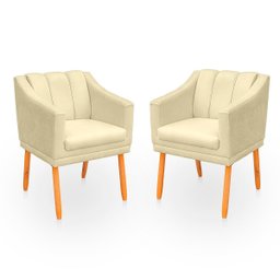 Kit com 2 Poltronas Cadeira para Sala Confortável e Moderna Mila Suede:terracota - 1