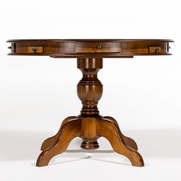 Mesa de Jogos Redonda Tampo Reversível Gavetas e Porta Copos 140cm New Orleans M04 Imbuia - Lyam Dec - 2