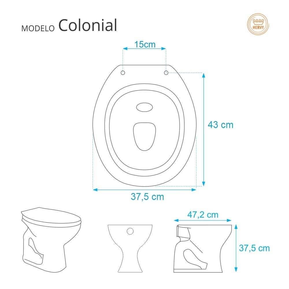 Tampa de Vaso Colonial Branco para Louça Hervy - 5