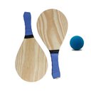 Ver imagem 1 de Kit 2 Raquete Madeira Frescobol Praia e 1 Bola Borracha