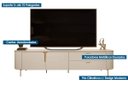 Ver imagem 4 de Rack Bancada P/ Tv até 75 Pol Celine 100% Mdf C/ Pés 241x57cm Bali/cedro - Dj Móveis