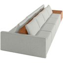 Ver imagem 4 de Sofá Ilha Modular para Sala 392cm com Puff Dublin K01 Linho Cinza Sintético Caramelo - Lyam Decor