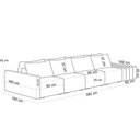 Ver imagem 3 de Sofá Ilha Modular para Sala 392cm com Puff Dublin K01 Linho Cinza Sintético Caramelo - Lyam Decor