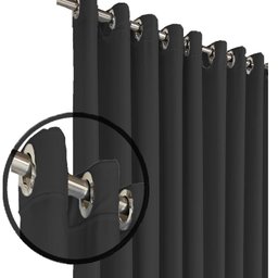cortina para apartamento janela 2,80 x 1,50 Napoli preto - 5