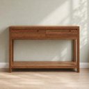 Ver imagem 4 de Aparador para Sala Madeira Maciça 2 Gavetas 130cm Dunia F06 Rústico Escuro - Lyam Decor