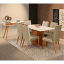 Ver imagem 1 de Mesa de jantar + 6 cadeiras Milão tampo 180 cm capuccino