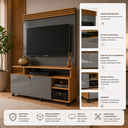 Ver imagem 3 de Home para TV até 60" 2 Portas Berlim Cinza Perolado Tauri Ripado Lukaliam