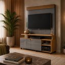 Ver imagem 5 de Home para TV até 60" 2 Portas Berlim Cinza Perolado Tauri Ripado Lukaliam