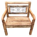 Ver imagem 1 de Poltrona Rústica em Madeira de Demolição para Varanda de Sítio Libertas Rosas Artesanato