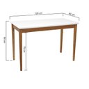 Ver imagem 2 de Mesa de Jantar Barcelona Madeira Maciça - Amêndoa - Tampo 120x60cm Branco/vidro Off-white