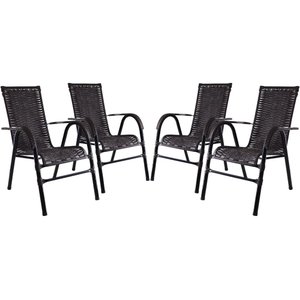 Conjunto 4 Cadeiras Bela, Artesanal p/ jardim, varanda, edícula, área, sacada, recepção, sala de esp