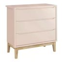 Ver imagem 2 de Dormitório Classic 3 Portas e Cômoda 3 Gavetas Rosa com Pés Madeira Natural - Reller Móveis Rosa