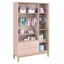 Ver imagem 5 de Dormitório Classic 3 Portas e Cômoda 3 Gavetas Rosa com Pés Madeira Natural - Reller Móveis Rosa