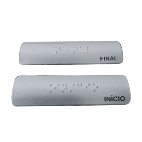 KIT 10 PLACAS BRAILE PARA CORRIMÃO INICIO E FINAL