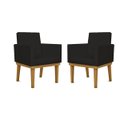 Ver imagem 1 de Kit 02 Poltronas Decorativa Reforçada Oferta Courino Balaqui Cor:preto