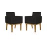 Kit 02 Poltronas Decorativa Reforçada Oferta Courino Balaqui Cor:preto - 1