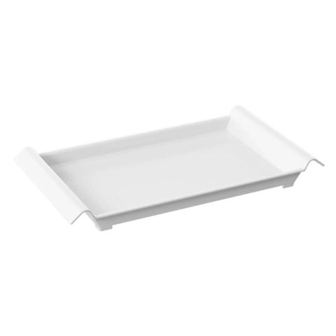 Bandeja de Servir com Alças 34x19cm Branca Restaurante Café da Manhã Decorativa Coza