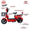 Bicicleta Elétrica - Classic Pam - 500w 48v 13ah Lithium - Vermelha - Plug And Move - 3