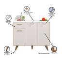 Ver imagem 2 de Balcão Gabinete para Pia 105m sem Tampo 3 Portas 1 Gaveta - Freijó Uv/off Acetinado Poliman