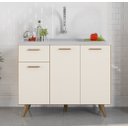 Ver imagem 1 de Balcão Gabinete para Pia 105m sem Tampo 3 Portas 1 Gaveta - Freijó Uv/off Acetinado Poliman