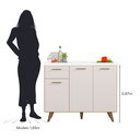 Ver imagem 3 de Balcão Gabinete para Pia 105m sem Tampo 3 Portas 1 Gaveta - Freijó Uv/off Acetinado Poliman