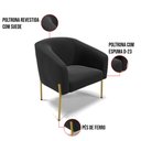 Ver imagem 3 de Cadeira Sala de Jantar Pé de Ferro Dourado Kit 2 Stella Suede D03 - D'Rossi