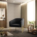 Ver imagem 2 de Cadeira Sala de Jantar Pé de Ferro Dourado Kit 2 Stella Suede D03 - D'Rossi