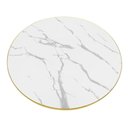 Ver imagem 4 de Conjunto Mesa de Jantar Solaris 4 Lugares Tampo de Vidro Marmorizado Branco 120cm Magazine Decor