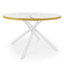 Ver imagem 3 de Conjunto Mesa de Jantar Solaris 4 Lugares Tampo de Vidro Marmorizado Branco 120cm Magazine Decor