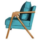 Ver imagem 4 de Kit 2 Poltronas Cadeira Mona Luxo Recepção - Suede Azul Turquesa