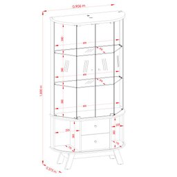 Aparador para Sala Buffet Monza e Cristaleira Moss Cumaru Opala – Madetec - 3