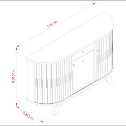 Aparador para Sala Buffet Monza e Cristaleira Moss Cumaru Opala – Madetec - 2