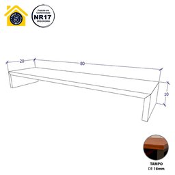 Suporte para Telas MDF Mesa de Escritório 80cm X 20cm F5 - 2