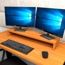 Ver imagem 1 de Suporte para Telas Mdf Mesa de Escritório 80cm X 20cm F5