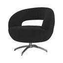 Ver imagem 7 de Poltrona Giratória 78cm Louk Veludo Preto - Sallar Home