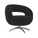 Ver imagem 1 de Poltrona Giratória 78cm Louk Veludo Preto - Sallar Home