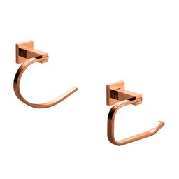 Acessórios Para Banheiro Quadrado 2 Peças São Francisco Pingoo.casa - Dourado Rose - 1