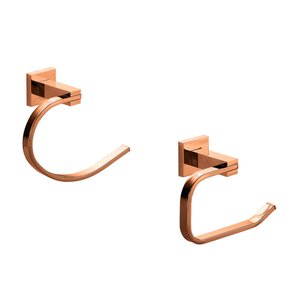 Acessórios Para Banheiro Quadrado 2 Peças São Francisco Pingoo.casa - Dourado Rose