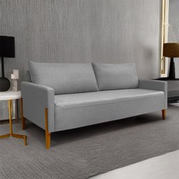 Sofá Elegance 2 Lugares 1,40m Linho Cinza Escuro Recepção Consultório Clean Moderno - Lv - 1