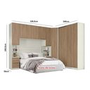 Ver imagem 3 de Quarto Casal Modulado Seletto 5 Peças (1 Ponte + 1 Closet Canto + 1 Guarda Roupa 2 Portas de Correr