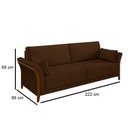 Ver imagem 7 de Kit Sofá Living 3 Lugares e Poltrona 102cm Pés Madeira Roya M22 Veludo Marrom - Mpozenato