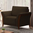 Ver imagem 3 de Kit Sofá Living 3 Lugares e Poltrona 102cm Pés Madeira Roya M22 Veludo Marrom - Mpozenato