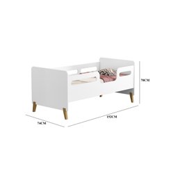 Cama Infantil Mini Cama Cecília Montessoriana Pes de Madeira com Colchão Incluso:branco - 5