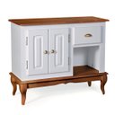 Ver imagem 1 de Gabinete para Banheiro 2 Portas 1 Gaveta e Nicho Dália 3058 - Off White/imbuia Glazer