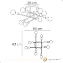 Ver imagem 4 de Luminária de Teto Plafon Sobrepor Hashteg 8 Hastes Articuláveis E27
