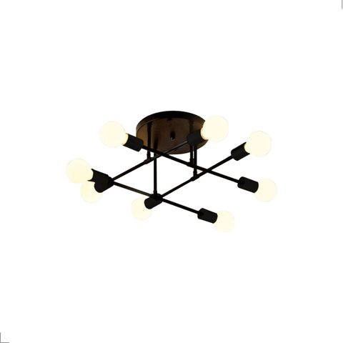 Luminária de Teto Plafon Sobrepor Hashteg 8 Hastes Articuláveis E27