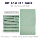 Ver imagem 2 de Kit 12 Toalhas de Rosto Academia Fitness Esporte 50cm X 30cm 100% Algodão:verde Caribe